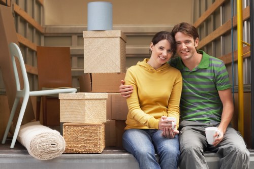 Packed household items ready for transport during a move