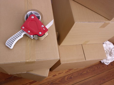 Moving boxes and packing materials used for local residential and office moves