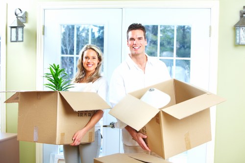 Office furniture and equipment ready for a commercial move