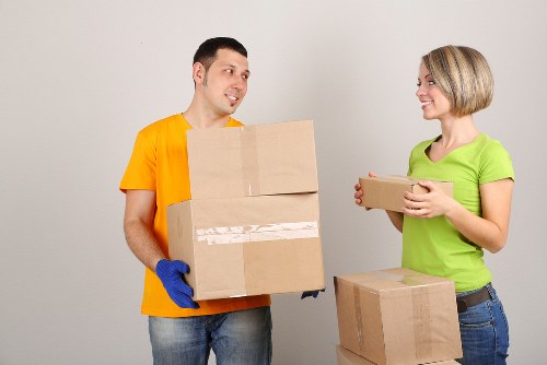 Packed boxes and furniture prepared for a local Crystal Palace home relocation